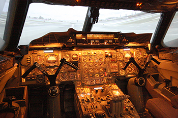 Inside the Concorde sim at Brooklands